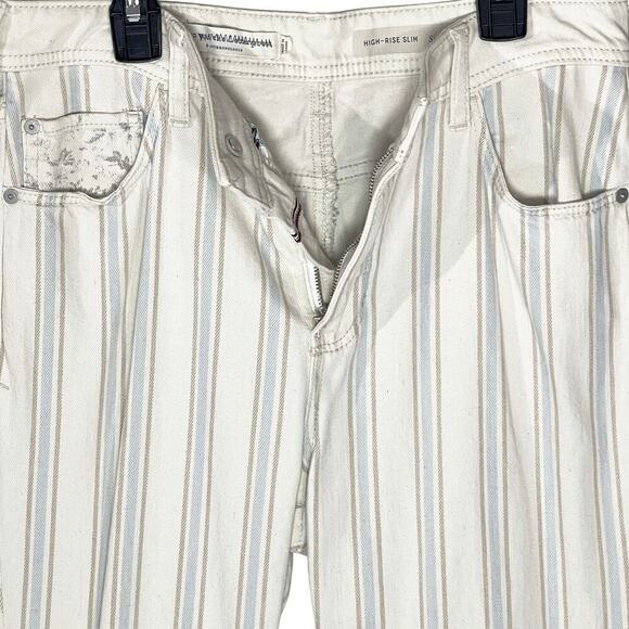 ANTHROPOLOGIE PILCRO Women’s Kenna Cream Striped Floral Slim Pant - Picture 3 of 5